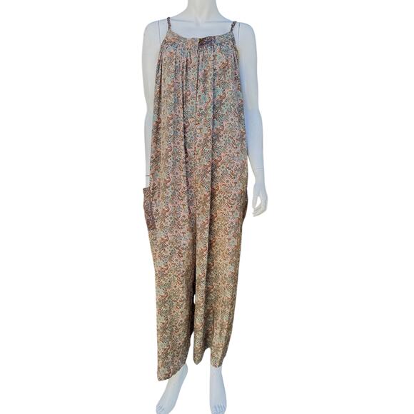 Karma Highway Boho One Size Paisley Wide Leg Jumpsuit - Picture 1 of 7
